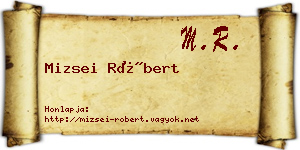 Mizsei Róbert névjegykártya