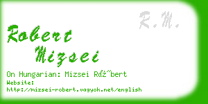 robert mizsei business card